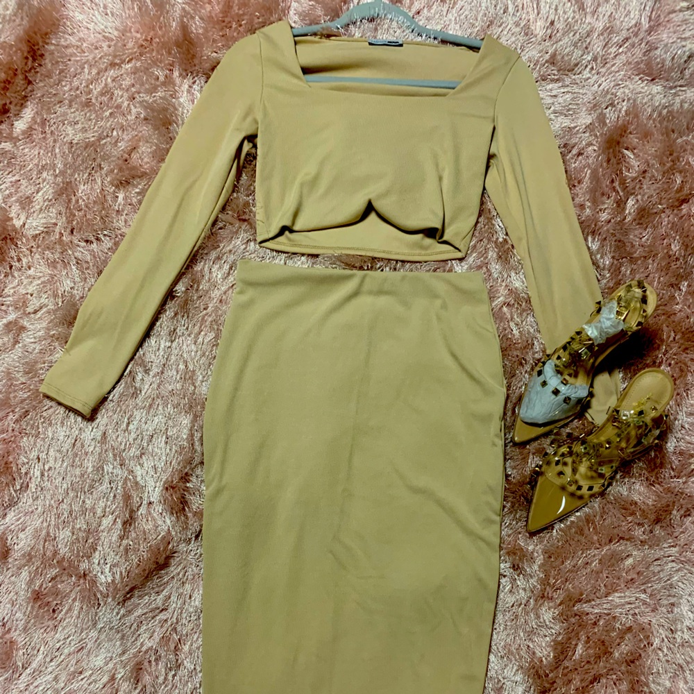 Fashion Nova two piece skirt set. Never used.